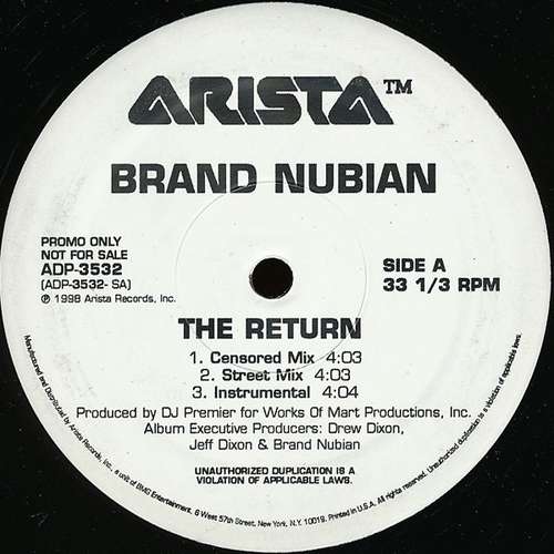 Cover Brand Nubian - The Return / Brand Nubian (12, Promo) Schallplatten Ankauf