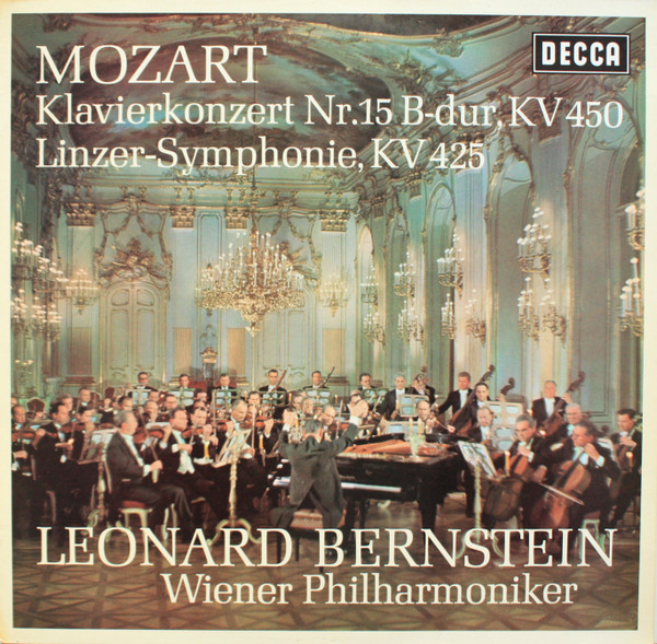 Cover Mozart*, Leonard Bernstein, Wiener Philharmoniker - Klavierkonzert Nr.15 B-dur, KV 450 / Linzer-Symphonie, KV 425 (LP, Album) Schallplatten Ankauf