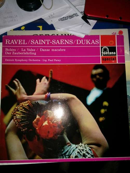 Cover Ravel*, Saint-Saëns*, Dukas*, Detroit Symphony Orchestra . Paul Paray - Bolero/ La Valse/ Danse Macabre/ Der Zauberlehrling (LP, Comp) Schallplatten Ankauf