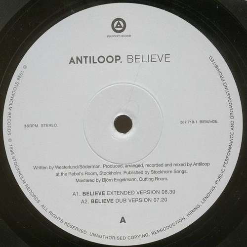 Cover Antiloop - Believe (12) Schallplatten Ankauf