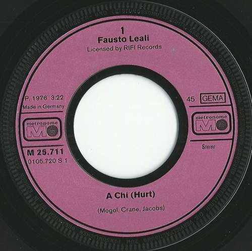 Cover Fausto Leali - A Chi (7, Single) Schallplatten Ankauf