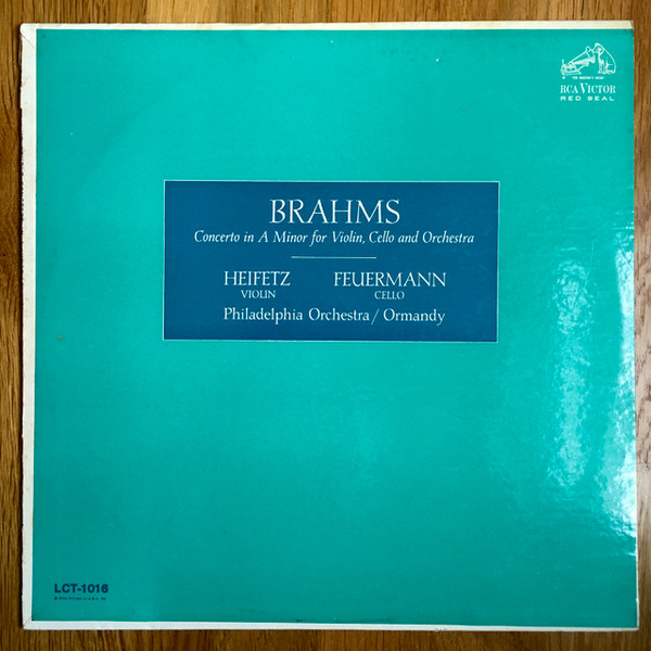Cover Brahms*, Heifetz*, Feuermann*, Philadelphia Orchestra*, Ormandy* - Concerto in A Minor for Violin, Cello and Orchestra (LP, Album, Mono) Schallplatten Ankauf