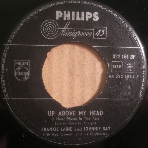 Cover Frankie Laine and Johnnie Ray - Up Above My Head (I Hear Music In The Air) (7, Single) Schallplatten Ankauf
