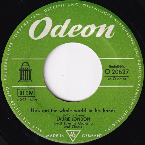 Cover Laurie London - He's Got The Whole World In His Hands / The Gospel Train (7, Single, Mono, RE) Schallplatten Ankauf