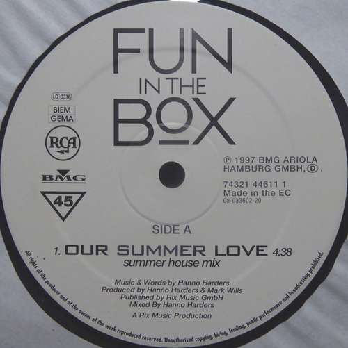 Cover Fun In The Box - Our Summer Love (12) Schallplatten Ankauf