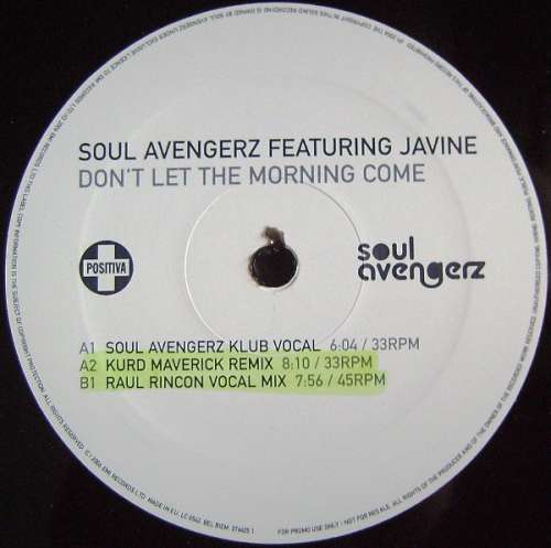 Cover Soul Avengerz - Don't Let The Morning Come (12, Promo) Schallplatten Ankauf