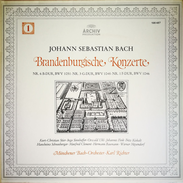 Cover Johann Sebastian Bach – Münchener Bach-Orchester, Karl Richter - 6 Brandenburgische Konzerte - Six Concerts Avec Plusieurs Instruments - Six Brandenburg Concertos (LP) Schallplatten Ankauf