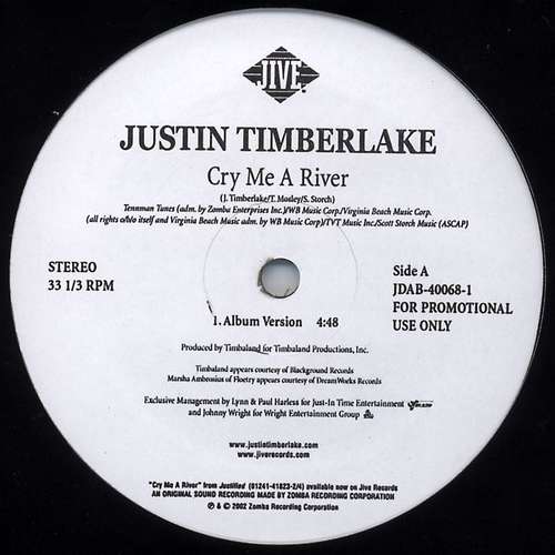 Cover Justin Timberlake - Cry Me A River (12, Promo) Schallplatten Ankauf
