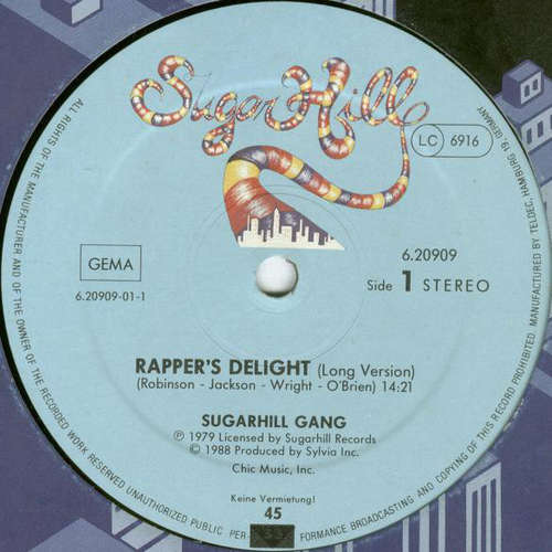 Cover Sugarhill Gang - Rapper's Delight (12, RE) Schallplatten Ankauf
