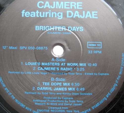 Cover Cajmere - Brighter Days (12) Schallplatten Ankauf