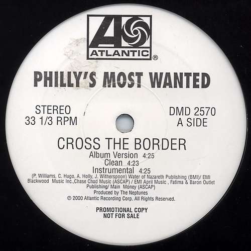 Cover Philly’s Most Wanted - Cross The Border / Suckas Pt.2 (For Da’ Gansta’s) (12, Promo) Schallplatten Ankauf