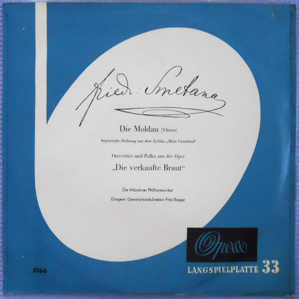 Cover Friedrich Smetana*, Münchner Philharmoniker, Fritz Rieger - Die Moldau / ,,Die Verkaufte Braut'' (10, Mono) Schallplatten Ankauf