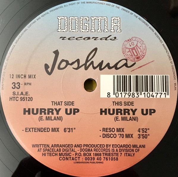 Cover Joshua 1 - Hurry Up (12) Schallplatten Ankauf