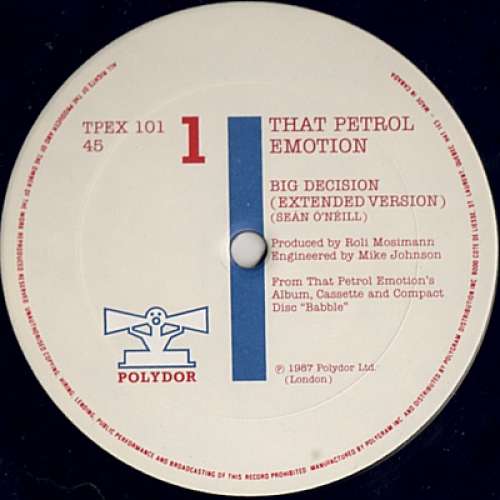 Bild That Petrol Emotion - Big Decision (12, Single) Schallplatten Ankauf