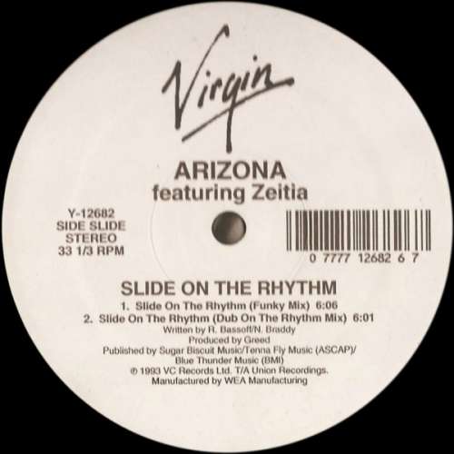 Cover Arizona Featuring Zeitia* - Slide On The Rhythm (12) Schallplatten Ankauf