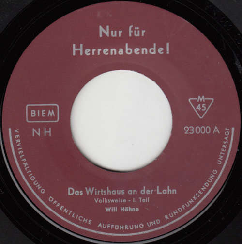 Cover Will Höhne - Das Wirtshaus An Der Lahn (7, Single, Mono) Schallplatten Ankauf