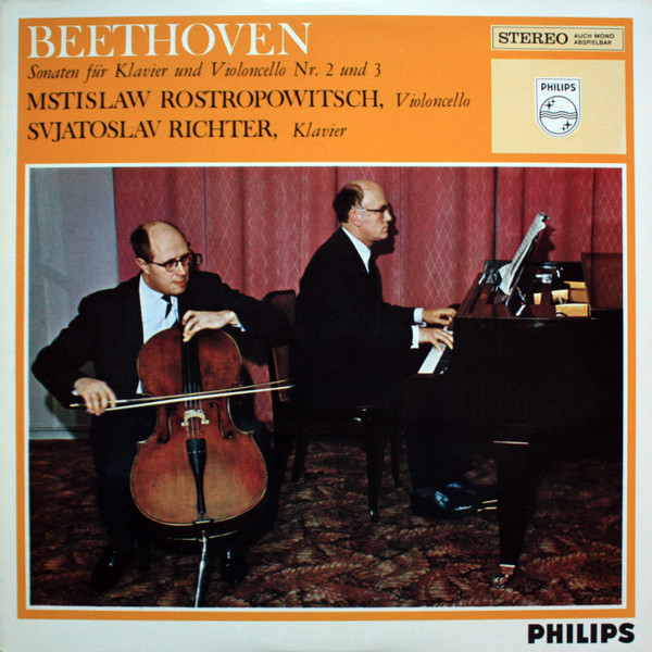 Cover Beethoven* - Mstislaw Rostropowitsch* - Svjatoslav Richter* - Sonaten Für Klavier Und Violoncello Nr. 2 Und 3 (LP) Schallplatten Ankauf