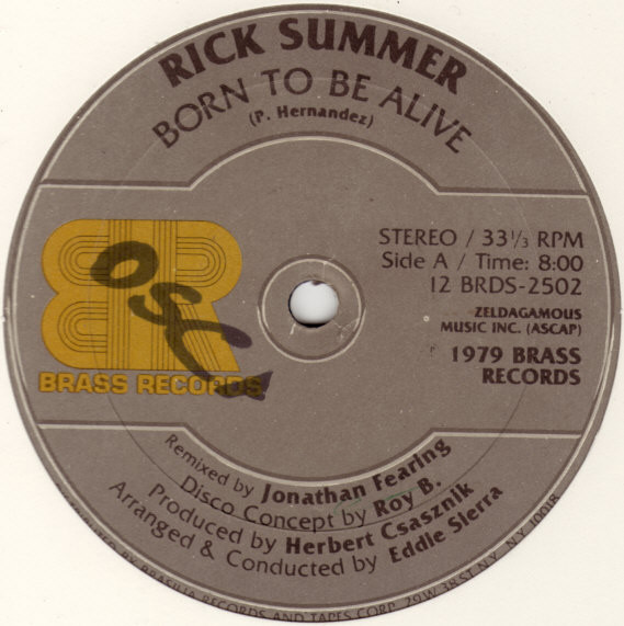 Cover Rick Summer - Born To Be Alive / Shake It Up (We're Gonna Boogie) (12) Schallplatten Ankauf