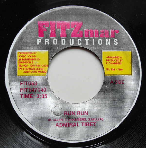Cover Admiral Tibet - Run Run (7, Single) Schallplatten Ankauf