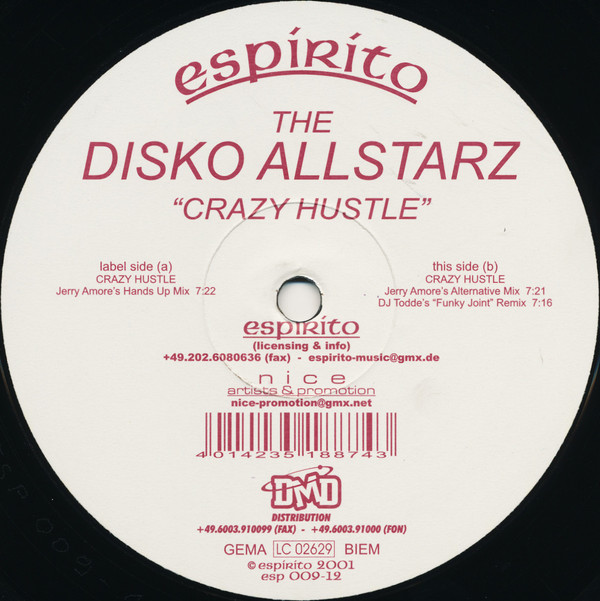 Cover The Disko Allstarz - Crazy Hustle (12, Promo) Schallplatten Ankauf