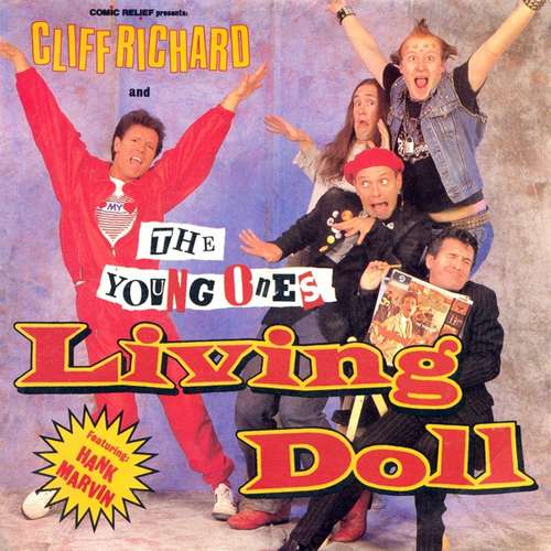 Cover Comic Relief Presents Cliff Richard And The Young Ones Featuring Hank Marvin - Living Doll (7, Single, Pap) Schallplatten Ankauf