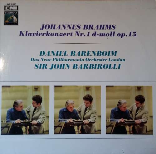 Cover Johannes Brahms / Sir John Barbirolli, Daniel Barenboim, Das Neue Philharmonia Orchester London* - Johannes Brahms - Klavierkonzert Nr. 1 D-Moll Op. 15 (LP) Schallplatten Ankauf