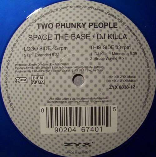 Cover Two Phunky People - Space The Base / DJ Killa (12, Blu) Schallplatten Ankauf