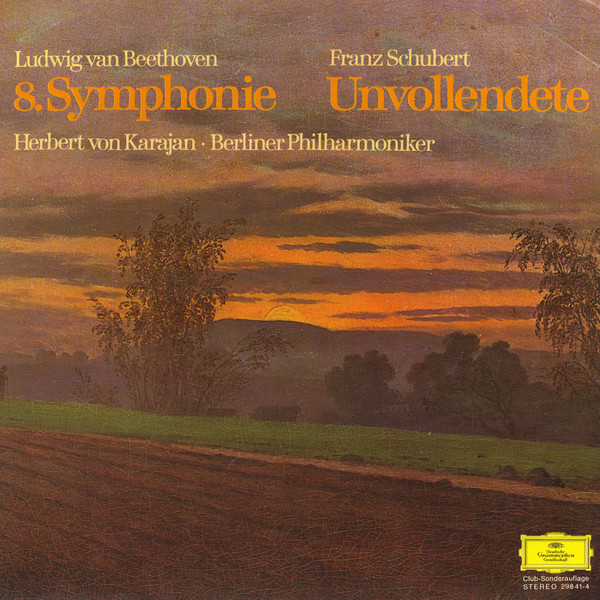 Cover Franz Schubert / Ludwig van Beethoven, Herbert von Karajan · Berliner Philharmoniker - 8. Symphonie / Unvollendete (LP, Comp, Club) Schallplatten Ankauf