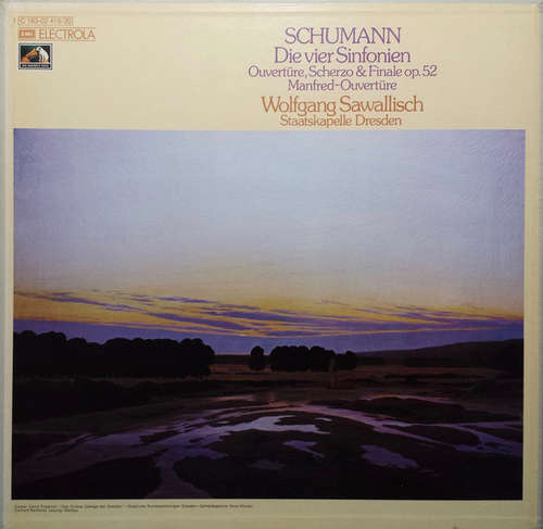 Cover Schumann* – Wolfgang Sawallisch, Staatskapelle Dresden - Die Vier Sinfonien / Ouvertüre, Scherzo & Finale / Manfred-Ouvertüre (3xLP + Box) Schallplatten Ankauf