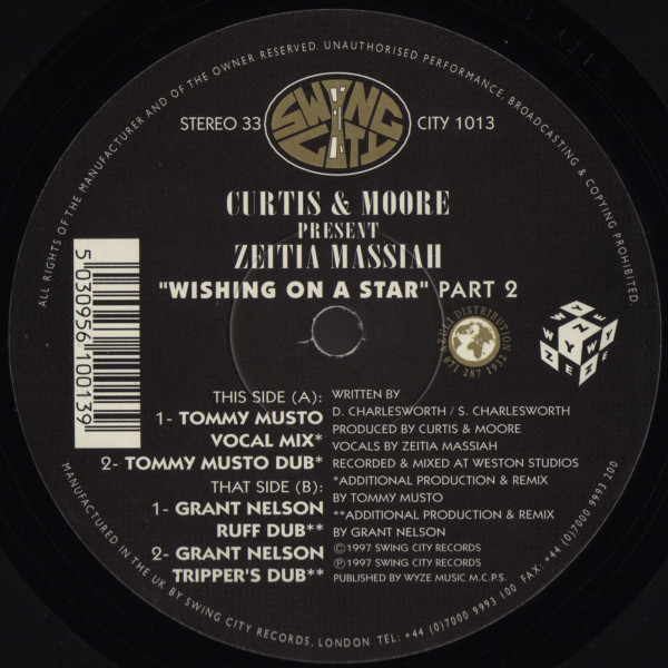 Cover Curtis & Moore Present Zeitia Massiah* - Wishing On A Star Part 2 (12) Schallplatten Ankauf