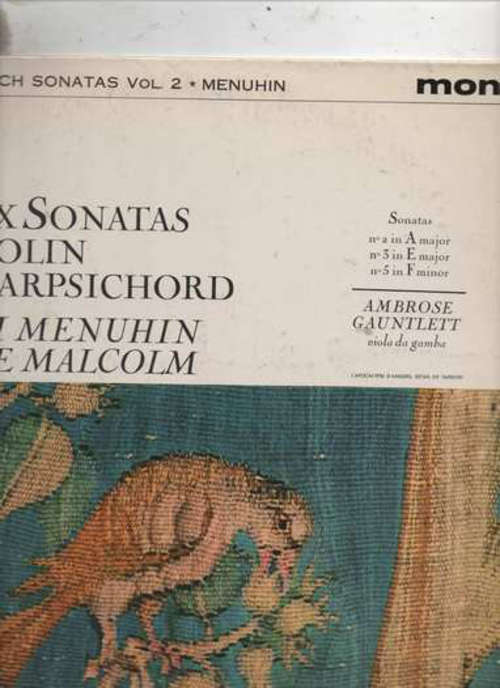 Cover J. S. Bach*, Yehudi Menuhin, George Malcolm, Ambrose Gauntlett - The Six Sonatas For Violin And Harpsichord (LP, Mono) Schallplatten Ankauf