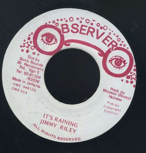 Cover Jimmy Riley - It's Raining (7, Single) Schallplatten Ankauf