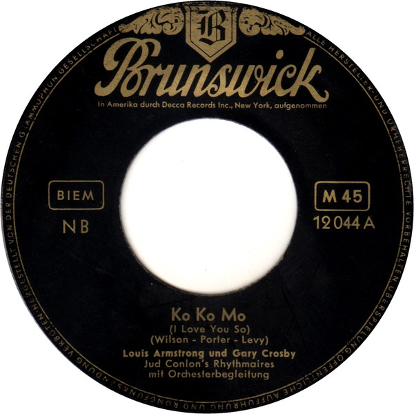 Cover Louis Armstrong Und Gary Crosby (2) - Ko Ko Mo (I Love You So) (7, Single) Schallplatten Ankauf