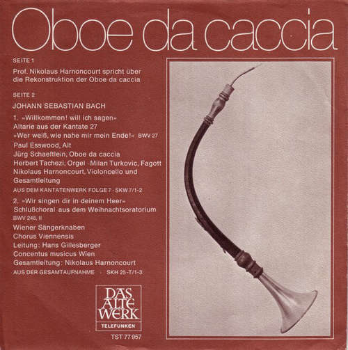 Cover Nikolaus Harnoncourt / Johann Sebastian Bach - Oboe Da Caccia (7, EP, Promo) Schallplatten Ankauf