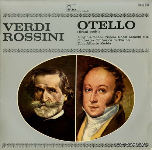 Cover Alberto Zedda, Verdi*, Rossini*, Virginia Zeani, Nicola Rossi Lemeni*, Orchestra Sinfonica Di Torino* - Otello (Brani Scelti) (LP, Comp) Schallplatten Ankauf