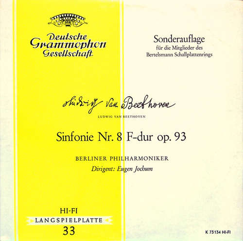 Bild Ludwig van Beethoven, Berliner Philharmoniker, Eugen Jochum - Sinfonie Nr. 8 F-dur Op. 93 (10, Mono, Club) Schallplatten Ankauf