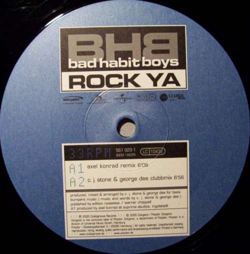 Cover Bad Habit Boys - Rock Ya (12) Schallplatten Ankauf