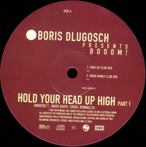 Cover Boris Dlugosch Presents Booom! - Hold Your Head Up High (Part 1) (12) Schallplatten Ankauf