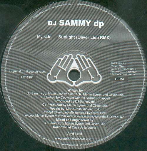 Cover DJ Sammy dp* - Sunlight (12, 1/2) Schallplatten Ankauf