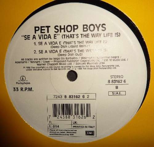 Bild Pet Shop Boys - Se A Vida E (That's The Way Life Is) (12) Schallplatten Ankauf