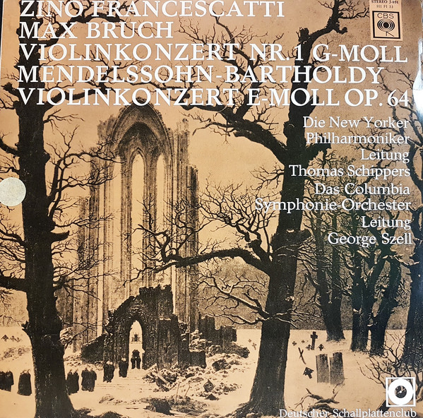 Cover Zino Francescatti - Mendelssohn / Bruch Violin Concerto, Zino Francescatti (LP, Mono) Schallplatten Ankauf