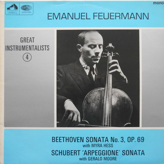 Cover Schubert*, Beethoven*, Emanuel Feuermann - 'Arpeggione' Sonata / Sonata No. 3, Op. 69 (LP, Album, Mono) Schallplatten Ankauf