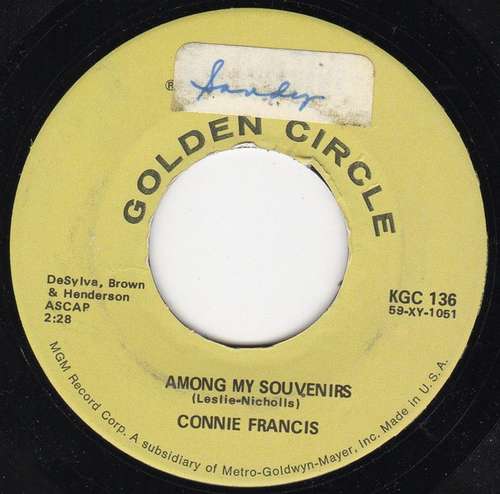 Cover Connie Francis - Among My Souvenirs / God Bless America (7, RE) Schallplatten Ankauf