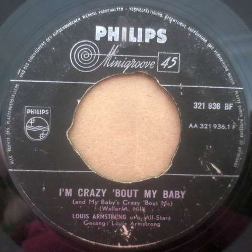 Cover Louis Armstrong u. s. All-Stars* - I'm Crazy 'Bout My Baby / Keepin' Out Of Mischief Now (7, Single) Schallplatten Ankauf
