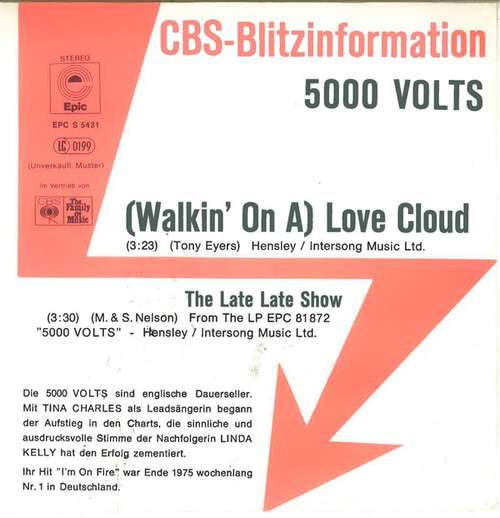 Bild 5000 Volts - (Walkin' On A) Love Cloud (7, Single, Promo) Schallplatten Ankauf