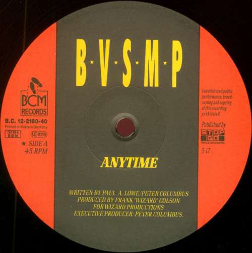 Cover B.V.S.M.P. - Anytime (12, Single) Schallplatten Ankauf