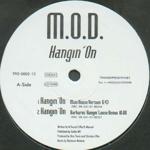 Cover M.O.D. (2) - Hangin' On (12, Maxi) Schallplatten Ankauf