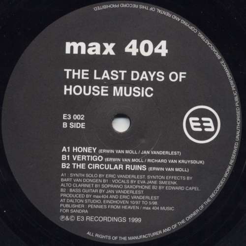 Cover max 404 - The Last Days Of House Music (12) Schallplatten Ankauf