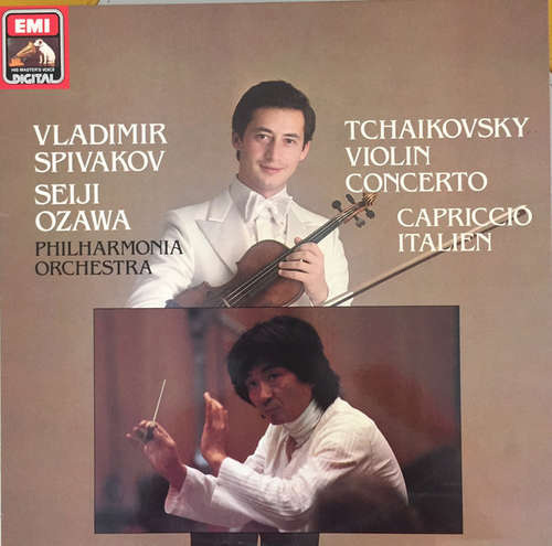 Cover P. Tchaikovsky* - Vladimir Spivakov, Seiji Ozawa, Philharmonia Orchestra - Tchaikovsky Violin Concerto Capriccio Italien (LP) Schallplatten Ankauf