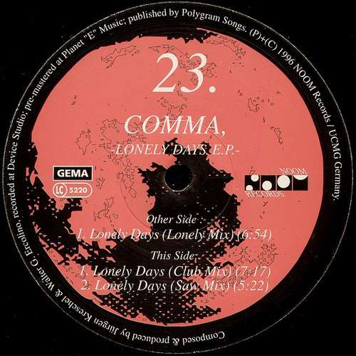 Cover Comma - Lonely Days EP (12, EP) Schallplatten Ankauf